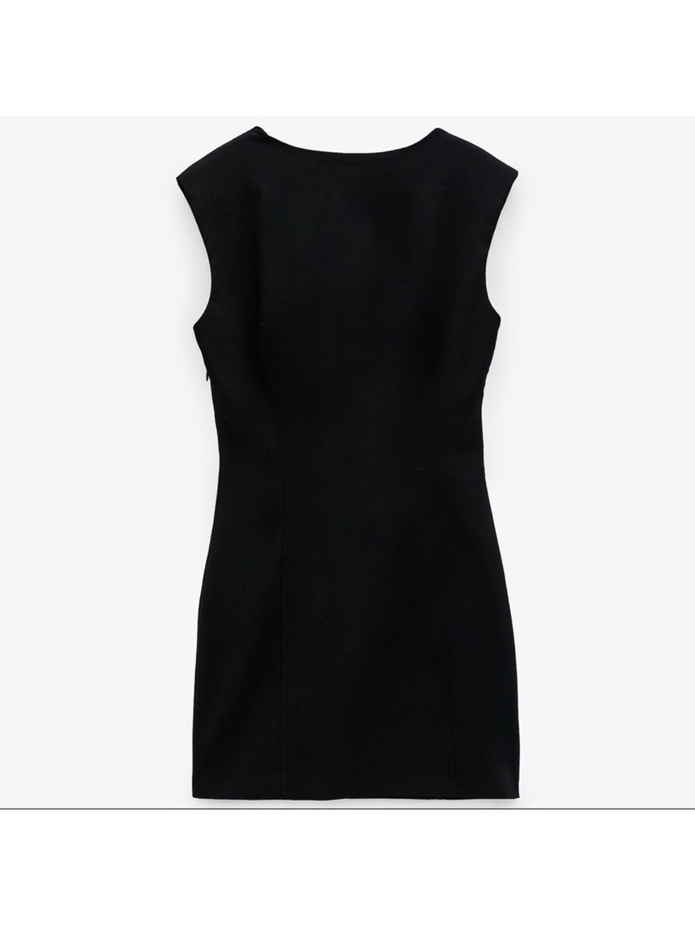Zara Black Square Neck Bodycon Mini Dress - Picture 7 of 10